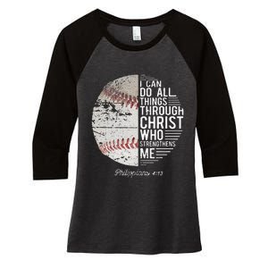 Christian Baseball Philippians Religious Gifts Women's Tri-Blend 3/4-Sleeve Raglan Shirt