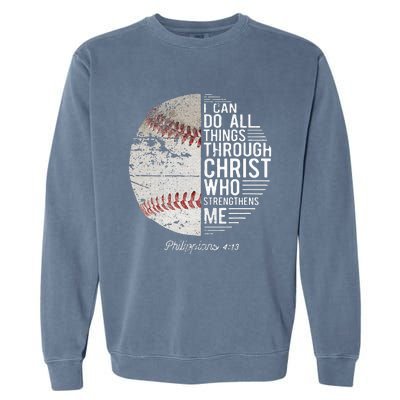 Christian Baseball Philippians Religious Gifts Garment-Dyed Sweatshirt