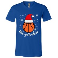 Christmas Basketball Pajamas Basketball Christmas Gift V-Neck T-Shirt