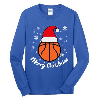 Christmas Basketball Pajamas Basketball Christmas Gift Tall Long Sleeve T-Shirt