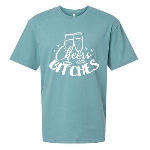 Cheers Bitches Party Bachelorette Party Matching Funny Gift Sueded Cloud Jersey T-Shirt