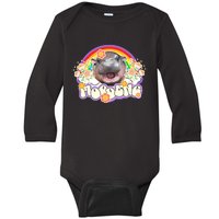 Cute Baby Pygmy Hippo Moo Deng Baby Long Sleeve Bodysuit