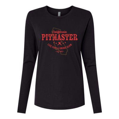 California Bbq Pitmaster For Meat Smoking Grilling Dad Gift Womens Cotton Relaxed Long Sleeve T-Shirt