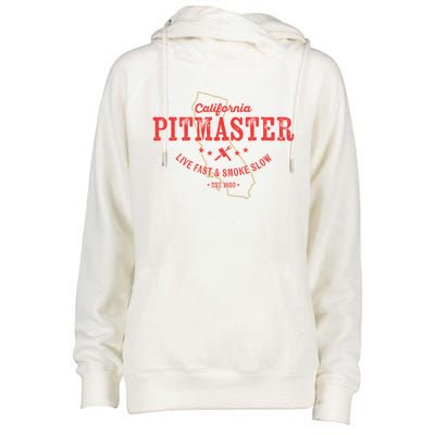 California Bbq Pitmaster For Meat Smoking Grilling Dad Gift Womens Funnel Neck Pullover Hood