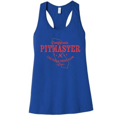 California Bbq Pitmaster For Meat Smoking Grilling Dad Gift Women's Racerback Tank