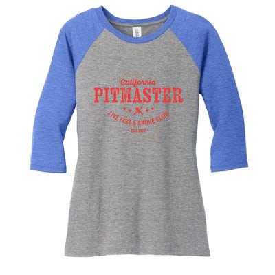 California Bbq Pitmaster For Meat Smoking Grilling Dad Gift Women's Tri-Blend 3/4-Sleeve Raglan Shirt