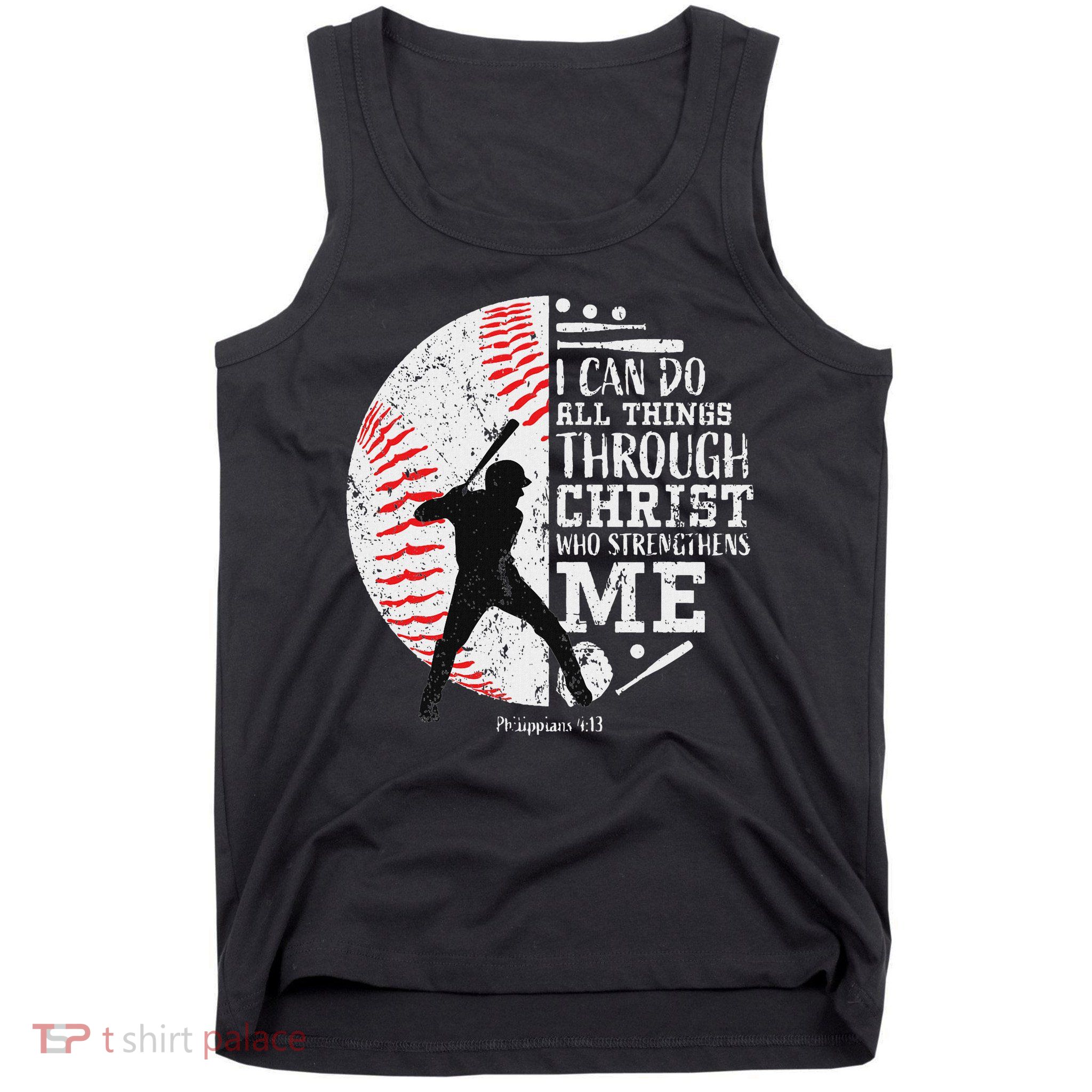 Christian Baseball Philippians 413 Religious Faith Graphic Tank Top