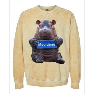 Cute Baby Pygmy Hippo Moo Deng Colorblast Crewneck Sweatshirt