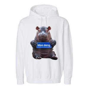 Cute Baby Pygmy Hippo Moo Deng Garment-Dyed Fleece Hoodie