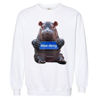 Cute Baby Pygmy Hippo Moo Deng Garment-Dyed Sweatshirt