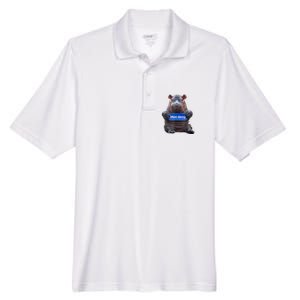 Cute Baby Pygmy Hippo Moo Deng Men's Origin Performance Pique Polo