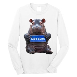 Cute Baby Pygmy Hippo Moo Deng Long Sleeve Shirt