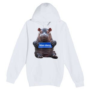 Cute Baby Pygmy Hippo Moo Deng Premium Pullover Hoodie