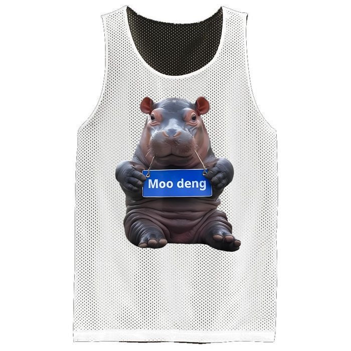 Cute Baby Pygmy Hippo Moo Deng Mesh Reversible Basketball Jersey Tank