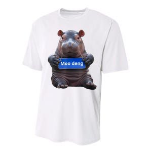 Cute Baby Pygmy Hippo Moo Deng Performance Sprint T-Shirt