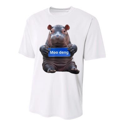 Cute Baby Pygmy Hippo Moo Deng Performance Sprint T-Shirt