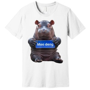 Cute Baby Pygmy Hippo Moo Deng Premium T-Shirt