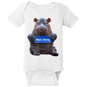 Cute Baby Pygmy Hippo Moo Deng Baby Bodysuit