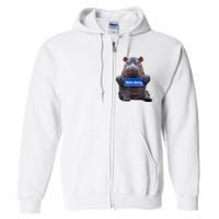 Cute Baby Pygmy Hippo Moo Deng Full Zip Hoodie