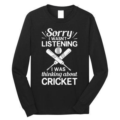 Cricket Bat Player Coach Ball Team Cricketer Wicket Long Sleeve Shirt