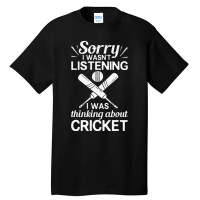 Cricket Bat Player Coach Ball Team Cricketer Wicket Tall T-Shirt