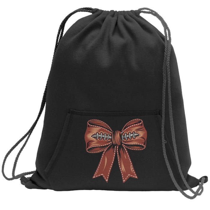 Coquette Bow Pumpkin American Football Autumn Thanksgiving Sweatshirt Cinch Pack Bag