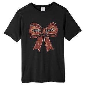 Coquette Bow Pumpkin American Football Autumn Thanksgiving Tall Fusion ChromaSoft Performance T-Shirt