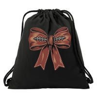 Coquette Bow Pumpkin American Football Autumn Thanksgiving Drawstring Bag