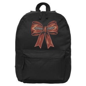 Coquette Bow Pumpkin American Football Autumn Thanksgiving 16 in Basic Backpack