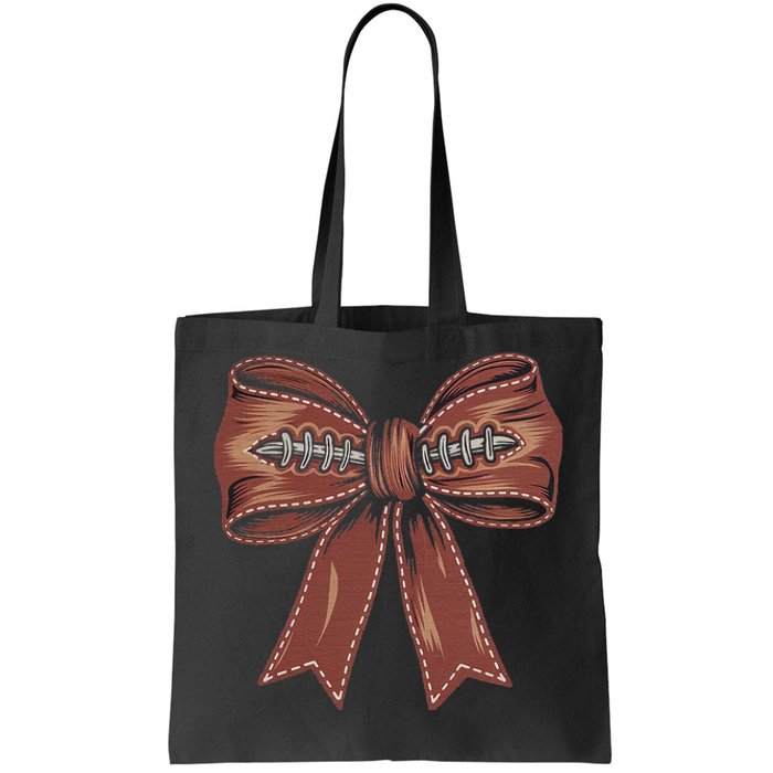 Coquette Bow Pumpkin American Football Autumn Thanksgiving Tote Bag