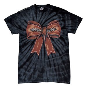 Coquette Bow Pumpkin American Football Autumn Thanksgiving Tie-Dye T-Shirt