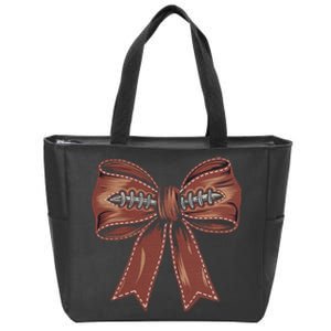 Coquette Bow Pumpkin American Football Autumn Thanksgiving Zip Tote Bag