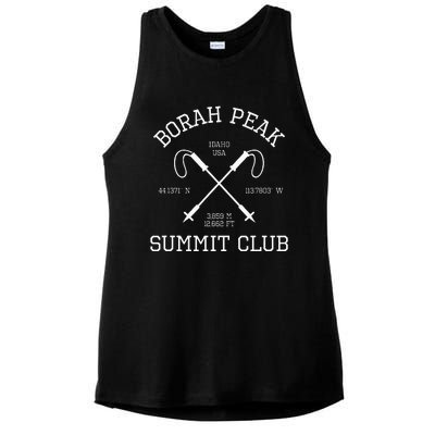 Climbed Borah Peak Summit Club Hike Idaho Usa Hiking Ladies PosiCharge Tri-Blend Wicking Tank