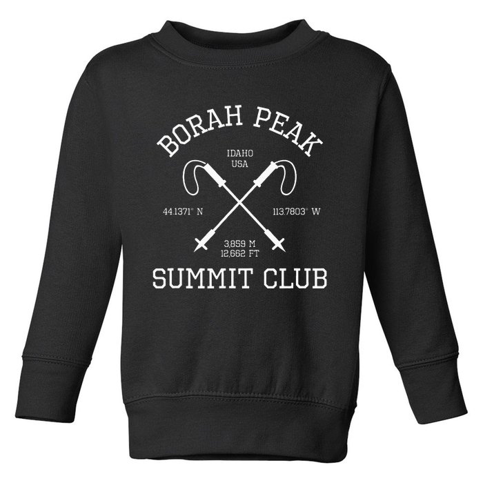 Climbed Borah Peak Summit Club Hike Idaho Usa Hiking Toddler Sweatshirt