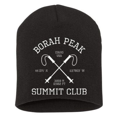 Climbed Borah Peak Summit Club Hike Idaho Usa Hiking Short Acrylic Beanie