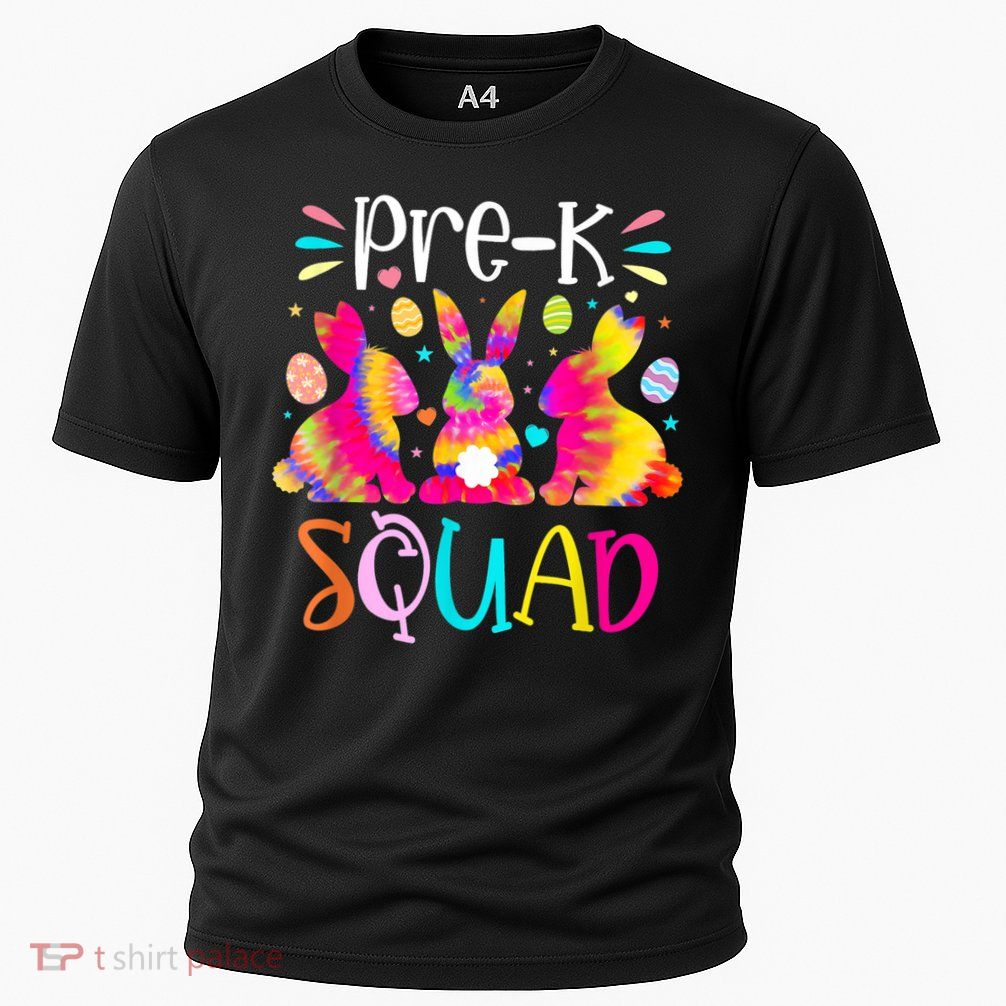 Cute Bunnies Pre K Teacher Squad Easter Day Tie Dye Performance Shirt