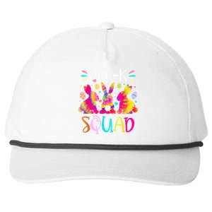 Cute Bunnies Pre K Teacher Squad Easter Day Tie Dye Snapback Five-Panel Rope Hat