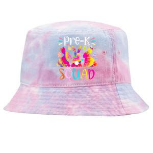 Cute Bunnies Pre K Teacher Squad Easter Day Tie Dye Tie-Dyed Bucket Hat