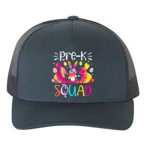 Cute Bunnies Pre K Teacher Squad Easter Day Tie Dye Yupoong Adult 5-Panel Trucker Hat