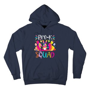 Cute Bunnies Pre K Teacher Squad Easter Day Tie Dye Hoodie