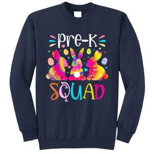 Cute Bunnies Pre K Teacher Squad Easter Day Tie Dye Sweatshirt