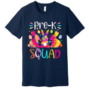 Cute Bunnies Pre K Teacher Squad Easter Day Tie Dye Premium T-Shirt