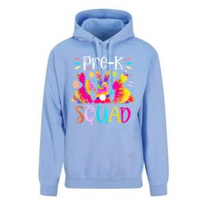 Cute Bunnies Pre K Teacher Squad Easter Day Tie Dye Unisex Surf Hoodie