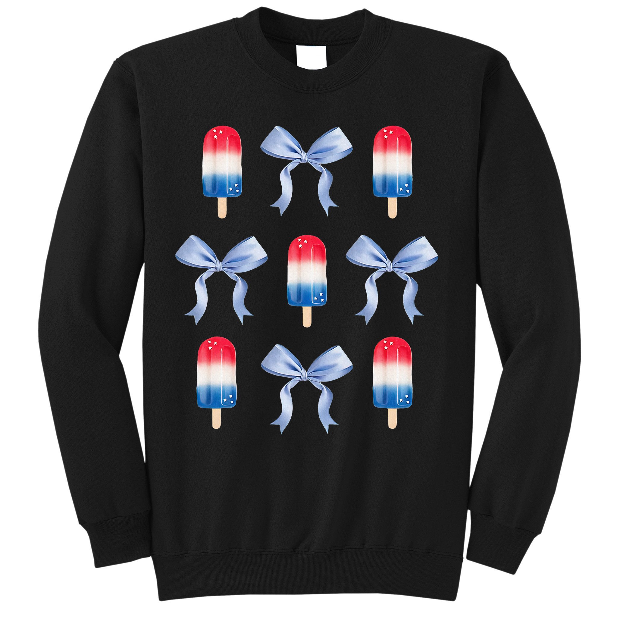 Coquette Bow Preppy 4th Of July Popsicle Bow Girl Women Sweatshirt