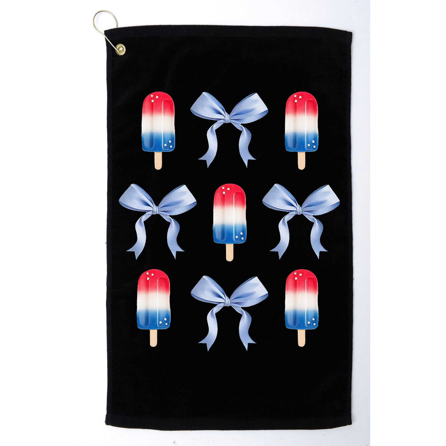 Coquette Bow Preppy 4th Of July Popsicle Bow Girl Women Golf Towel