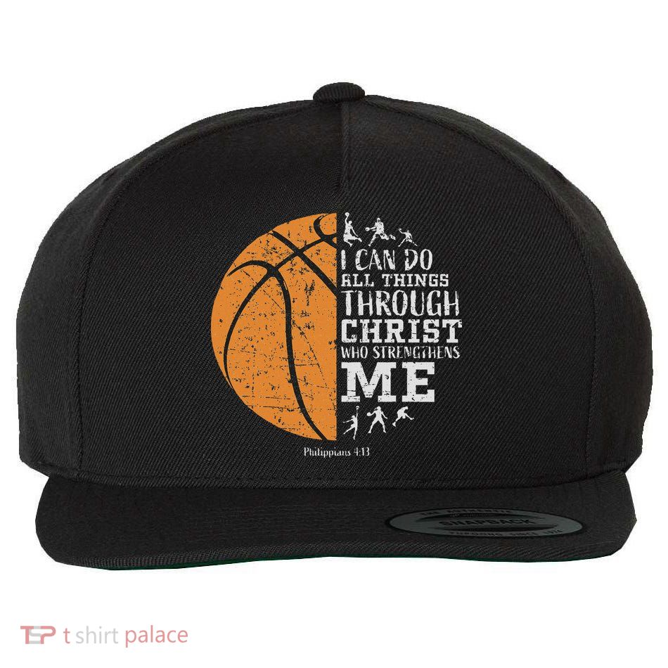 Christian Basketball Philippians 413 Jesus Religious Faith Wool Snapback Cap