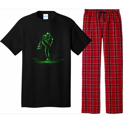 Cool Baseball Pitcher Graphic Baseball Lovers Fans Gift Pajama Set