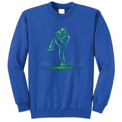 Cool Baseball Pitcher Graphic Baseball Lovers Fans Gift Tall Sweatshirt