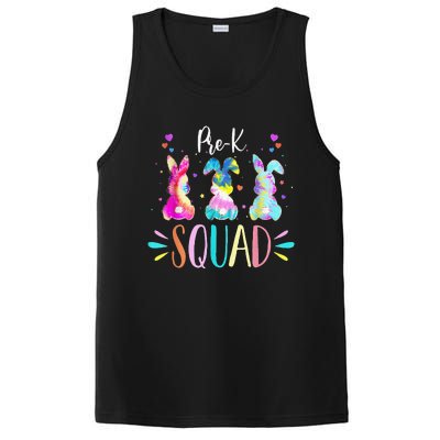 Cute Bunnies Prek Teacher Squad Easter Day Tie Dye PosiCharge Competitor Tank