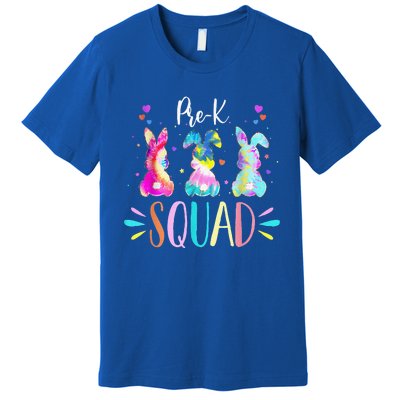 Cute Bunnies Prek Teacher Squad Easter Day Tie Dye Premium T-Shirt